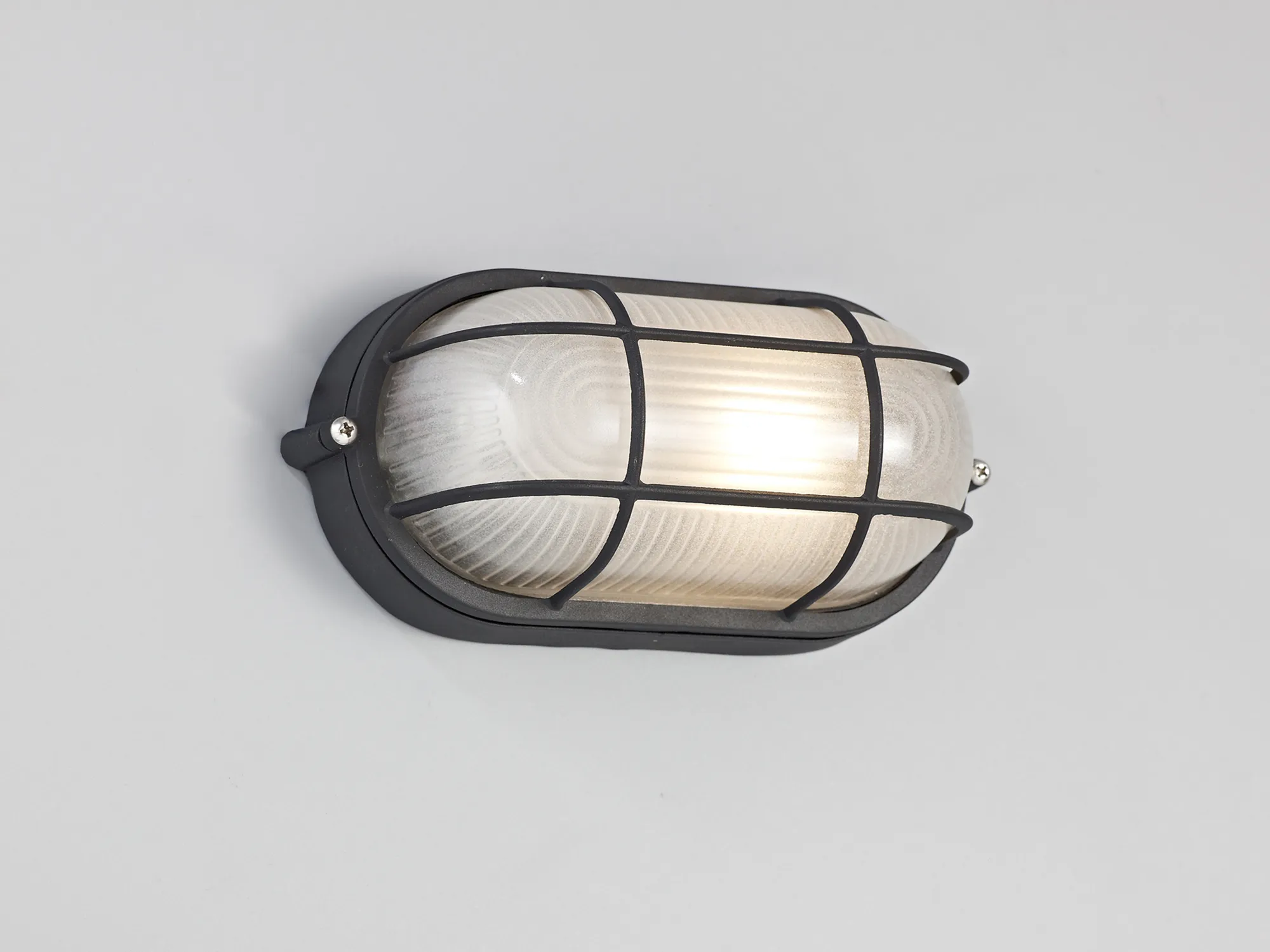 Avon Oval Wall Lamp 1 Light IP44 Outdoor Black D0480  Deco Avon